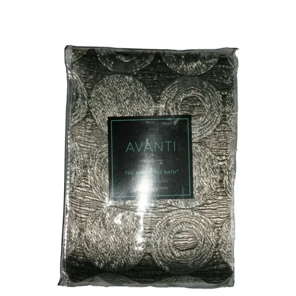 Avanti Galaxy‎ Luxury Fabric Shower Curtain metallic Silver print  Retail $100